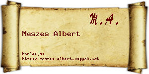 Meszes Albert névjegykártya