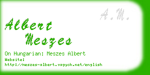 albert meszes business card